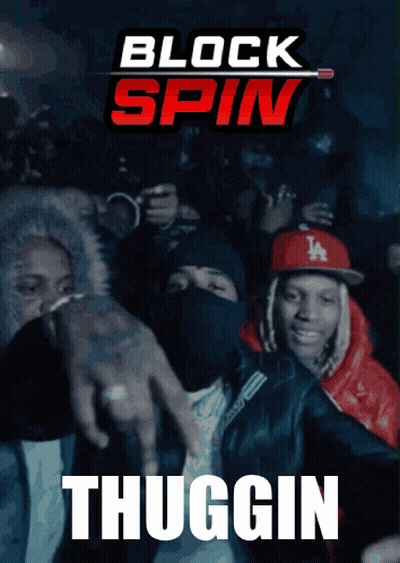 A Poster For Block Spin Shows A Crowd Of People GIF