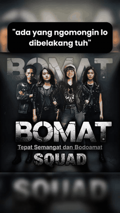 A Poster For Bomat Squad Shows A Group Of People GIF