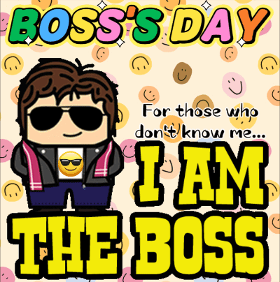 A Poster For Boss 'S Day With A Man Wearing Sunglasses GIF