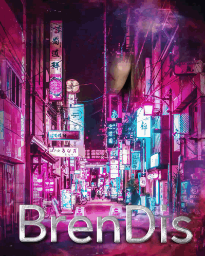 A Poster For Brendis Shows A Narrow Street At Night GIF