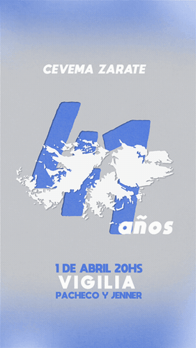 A Poster For Cevema Zarate Shows A Map And Says 1 De Abril 20Hs Vigilia Pacheco Y Jenner GIF
