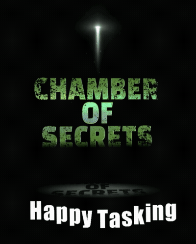 A Poster For Chamber Of Secrets Has A Light Shining On It GIF