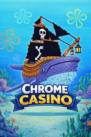 A Poster For Chrome Casino Shows A Whale And A Ship GIF