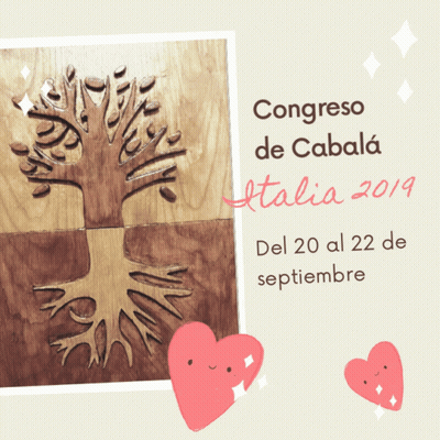 A Poster For Congreso De Cabala Italia 2019 With A Tree Carved Into It GIF