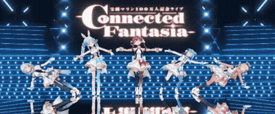 A Poster For Connected Fantasia Shows A Group Of Anime Characters GIF