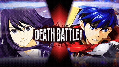 A Poster For Death Battle Shows Two Anime Characters GIF