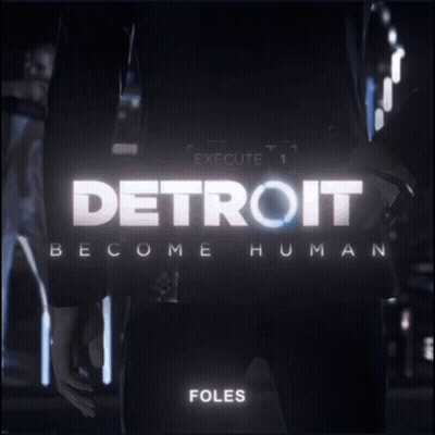 A Poster For Detroit Become Human Shows A Man Behind A Screen GIF