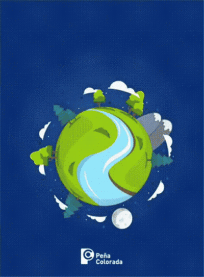 A Poster For Dia Mundial De La Tierra Shows A Green Planet GIF