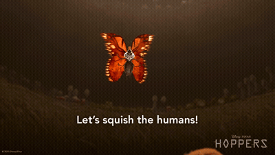A Poster For Disney Pixar 'S Hoppers Shows A Moth GIF