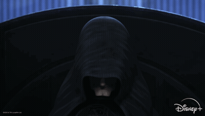 A Poster For Disney + Shows A Person In A Hooded Cloak GIF