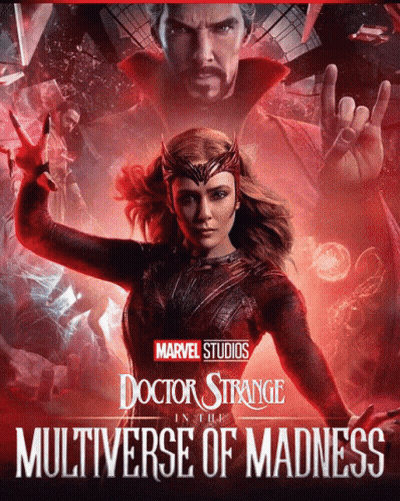 A Poster For Doctor Strange In The Multiverse Of Madness Shows Scarlet Witch GIF