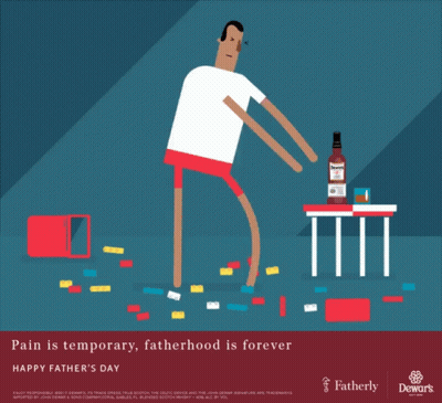 A Poster For Father 'S Day With A Man Playing With Lego GIF