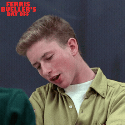 A Poster For Ferris Bueller 'S Day Off Shows A Young Man GIF
