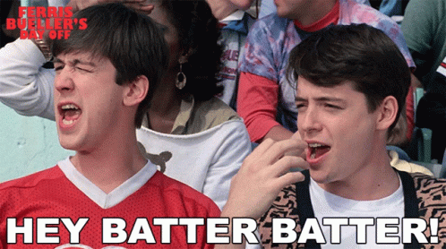 A Poster For Ferris Bueller 'S Day Off Shows Two Boys Screaming GIF