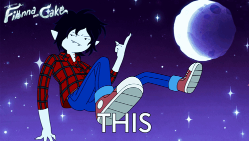 A Poster For Finna And Cake Shows A Cartoon Character Laying On The Ground GIF