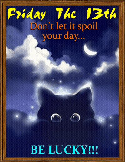 A Poster For Friday The 13Th With A Picture Of A Cat GIF