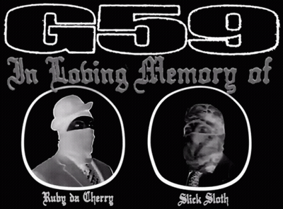 A Poster For G59 In Loving Memory Of Ruby Da Cherry GIF