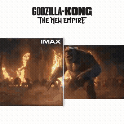 A Poster For Godzilla Kong The New Empire Shows Two Different Versions Of The Movie GIF