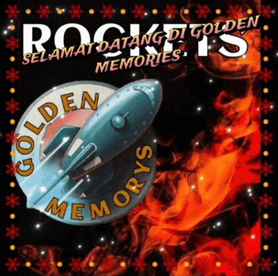 A Poster For Golden Memories Shows A Rocket Flying Through The Air GIF