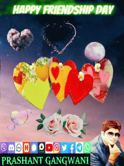 A Poster For Happy Friendship Day With Hearts And Roses GIF