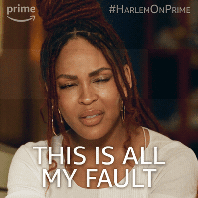 A Poster For Harlem Prime Shows A Woman With Dreadlocks And The Caption This Is All My Fault GIF