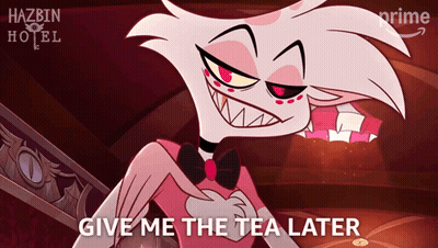 A Poster For Hazbin Hotel Shows Angel Dust GIF