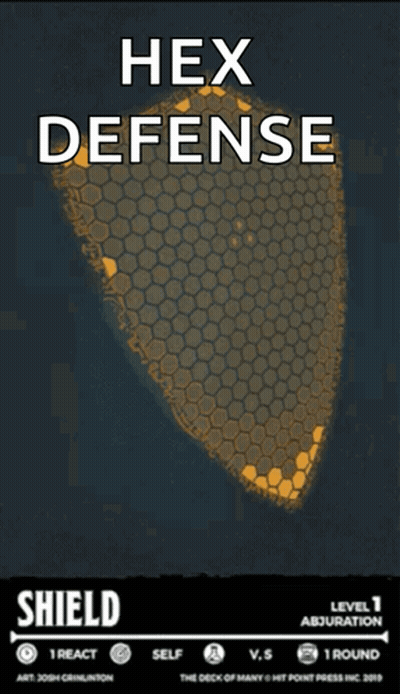 A Poster For Hex Defense With A Shield On It GIF