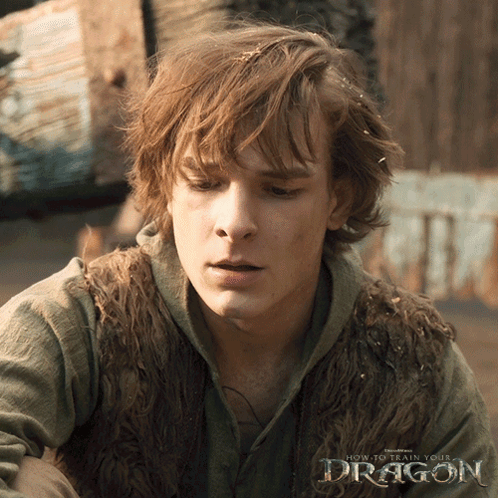 A Poster For How To Train Your Dragon Shows A Man GIF