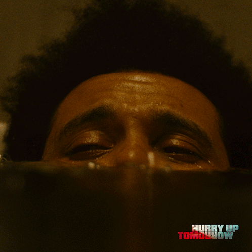 A Poster For Hurry Up Tomorrow Shows A Man In The Water GIF