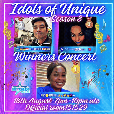 A Poster For Idols Of Unique Season 8 Winners Concert On August 18Th GIF