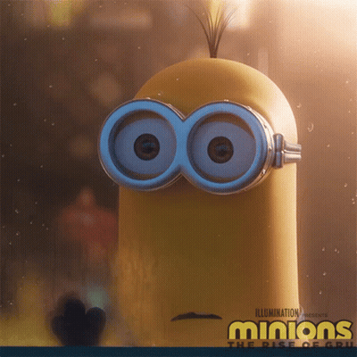 A Poster For Illumination 'S Minions The Rise Of Gru Shows A Yellow Minion GIF