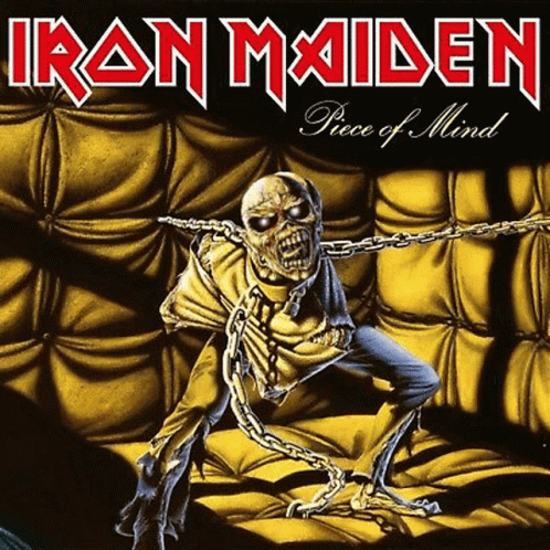 A Poster For Iron Maiden 'S Piece Of Mind GIF