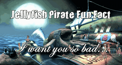 A Poster For Jellyfish Pirate Fun Fact Shows A Pirate Ship GIF