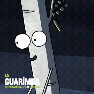 A Poster For La Guarimba International Film Festival Shows A Tree With Big Eyes GIF