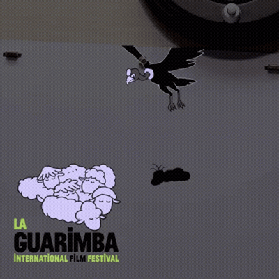 A Poster For La Guarimba International Film Festival Shows A Vulture And Sheep GIF
