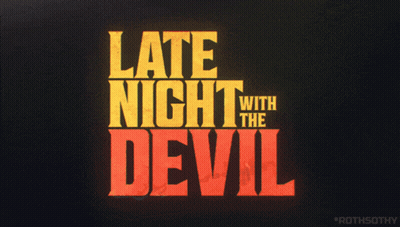 A Poster For Late Night With The Devil Is Shown GIF