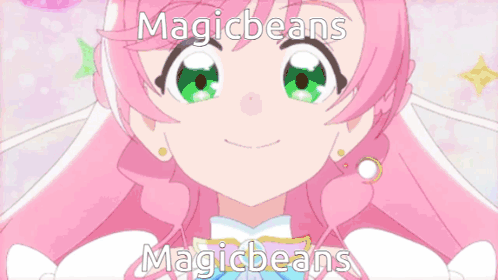 A Poster For Magicbeans Prism With A Pink Haired Girl GIF