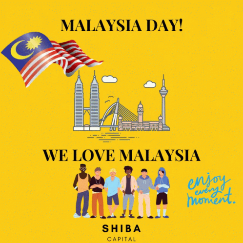 A Poster For Malaysia Day With A Group Of People GIF