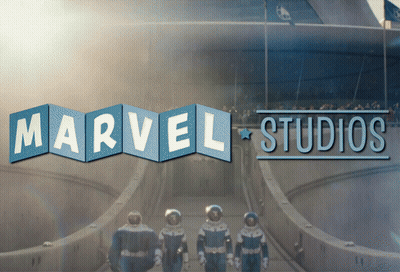 A Poster For Marvel Studios Shows Astronauts Walking Down A Tunnel GIF