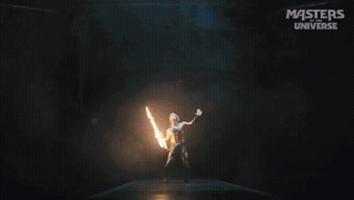 A Poster For Masters Of The Universe Shows A Lightning Strike GIF