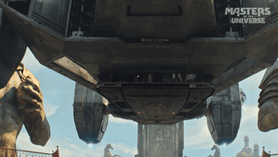 A Poster For Masters Of The Universe Shows A Spaceship GIF