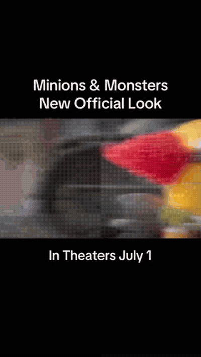 A Poster For Minions And Monsters Shows A Clown With A Red Nose GIF