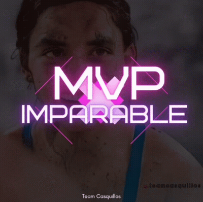 A Poster For Mvp Imparable Team Casquillos With A Woman In The Background GIF