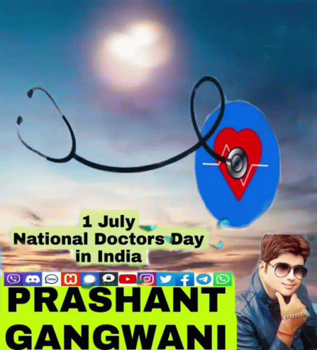 A Poster For National Doctors Day In India With A Stethoscope And A Heart GIF