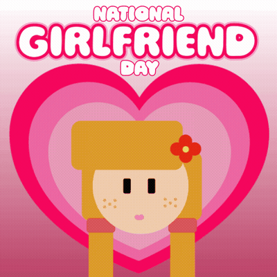 a poster for national girlfriend day with a cartoon girl