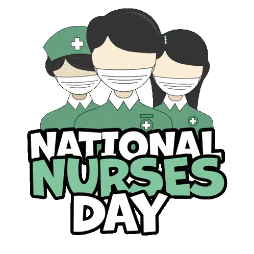A Poster For National Nurses Day With Three Nurses Wearing Face Masks Sticker