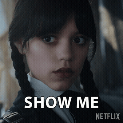 A Poster For Netflix Shows A Girl With Pigtails And The Words Show Me GIF