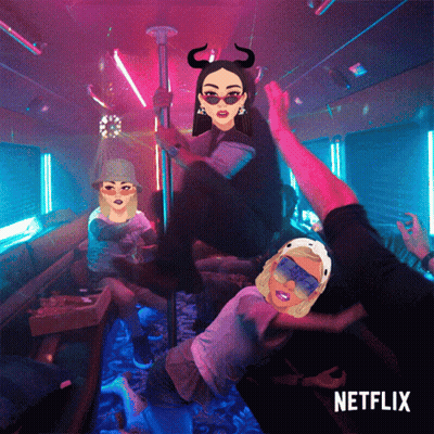 a poster for netflix shows a group of people dancing