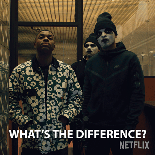 A Poster For Netflix Shows Three Men In Masks GIF