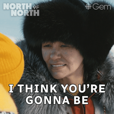 A Poster For North Of North Shows A Woman In A Fur Coat GIF